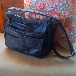 Women's leather concealed carry handbag